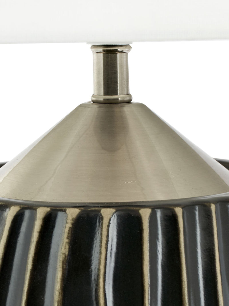 Artemis ceramic table lamp black silver 44cm imported from the UK