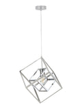 Pacific Silver Alessio shiny nickel cube pendant light, UK version