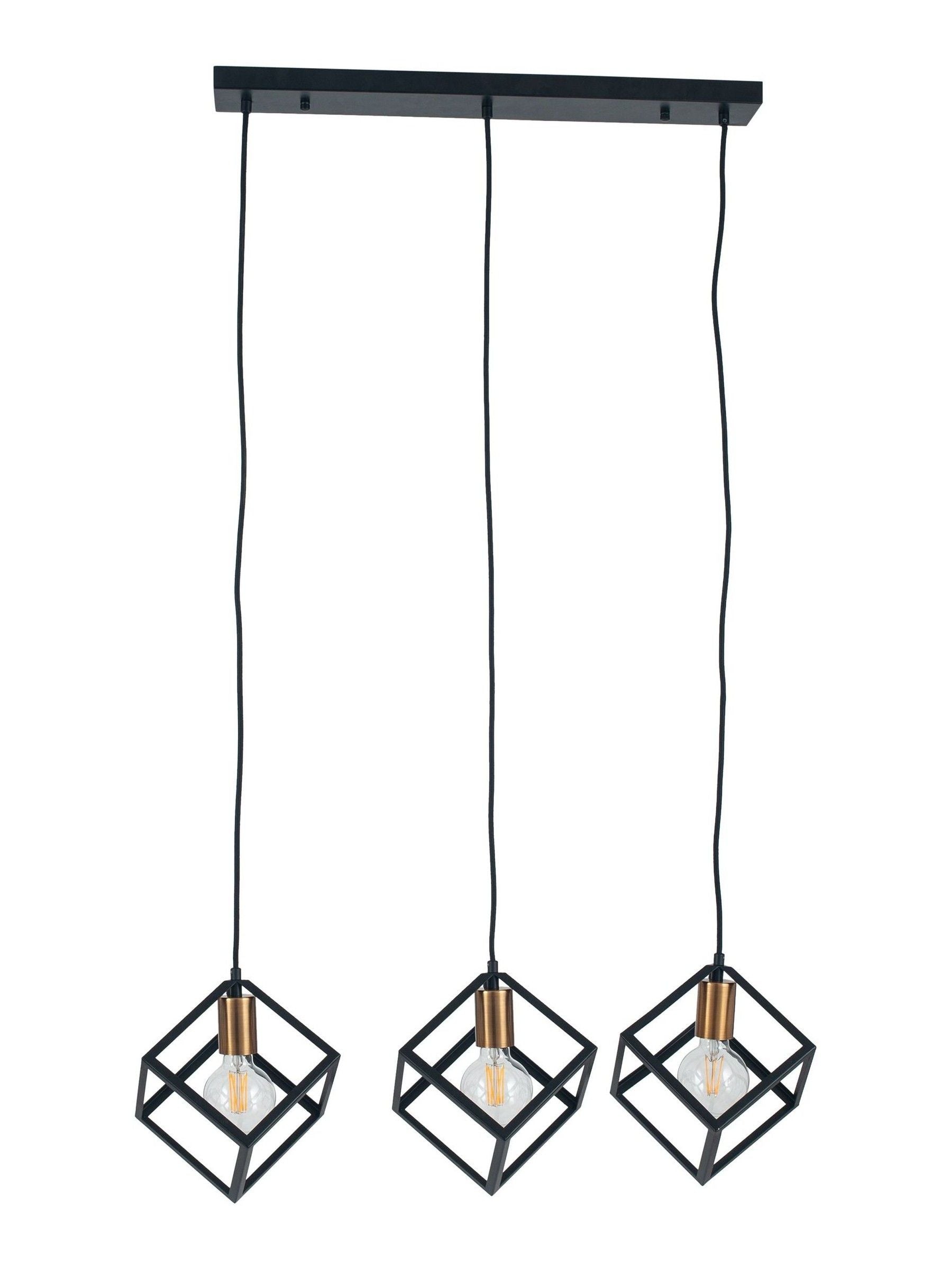 Pacific Alessio three cube pendant ceiling light, imported from the UK