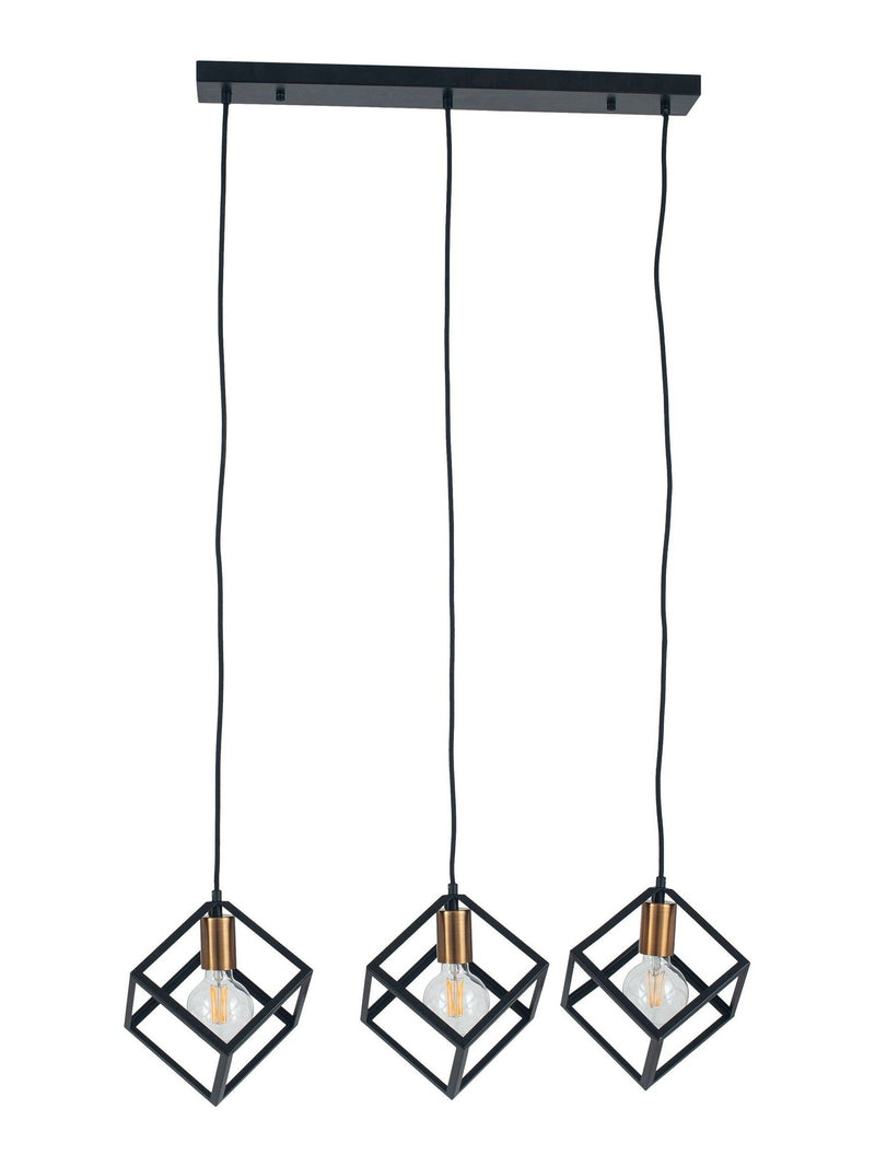 Pacific Alessio three cube pendant ceiling light, imported from the UK