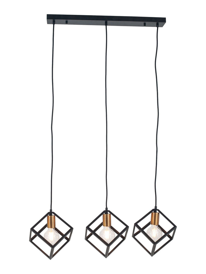 Pacific Alessio three cube pendant ceiling light, imported from the UK