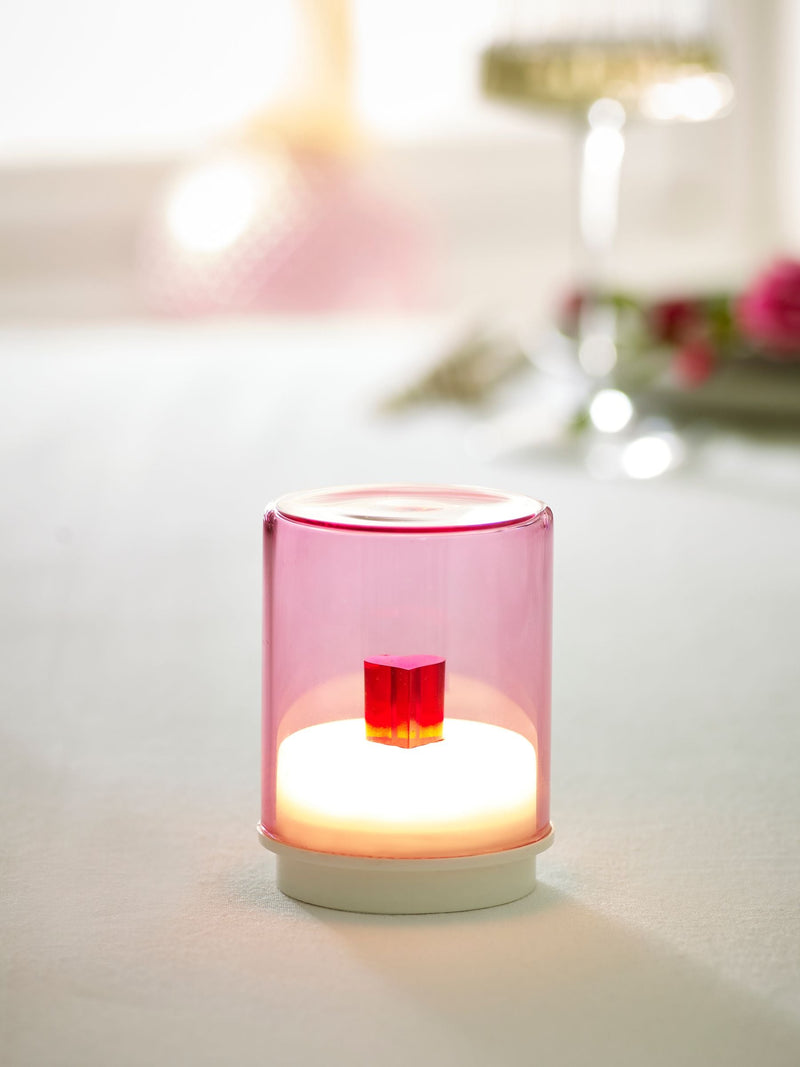 Indigo Owl pink small gem wireless table lamp, imported from the UK