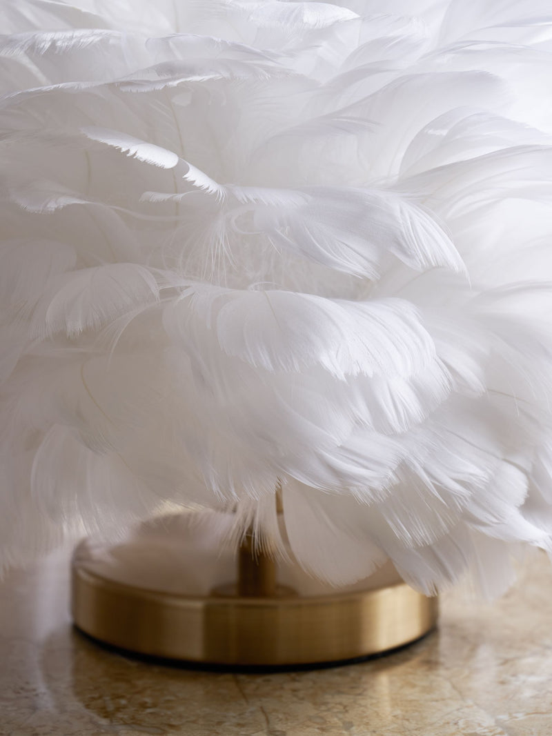 Lipsy white feather touch switch table light 21cm - British product