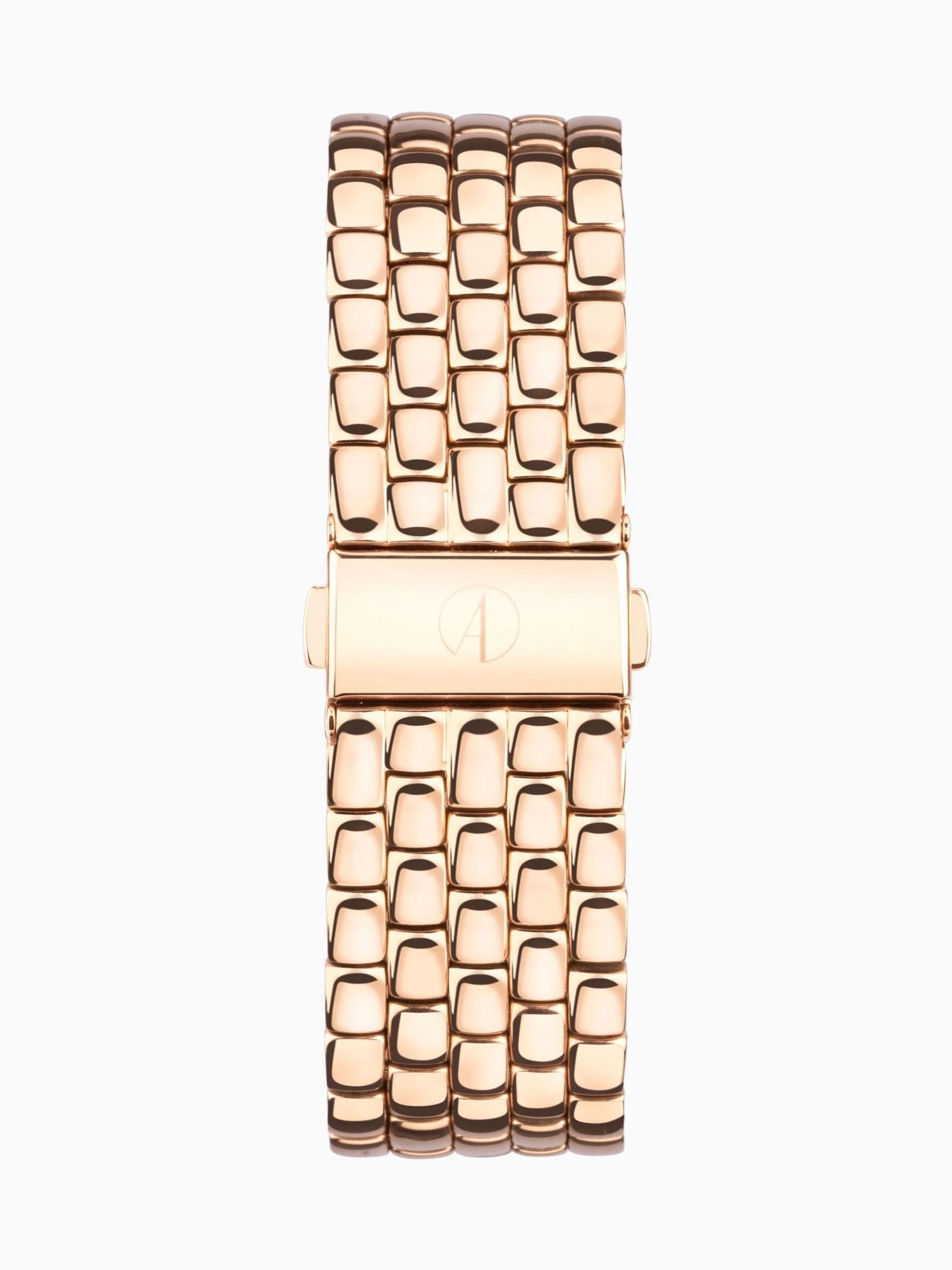 Ladies Rose Gold Tone Rectangular Stainless Steel Bracelet Watch 26mm
