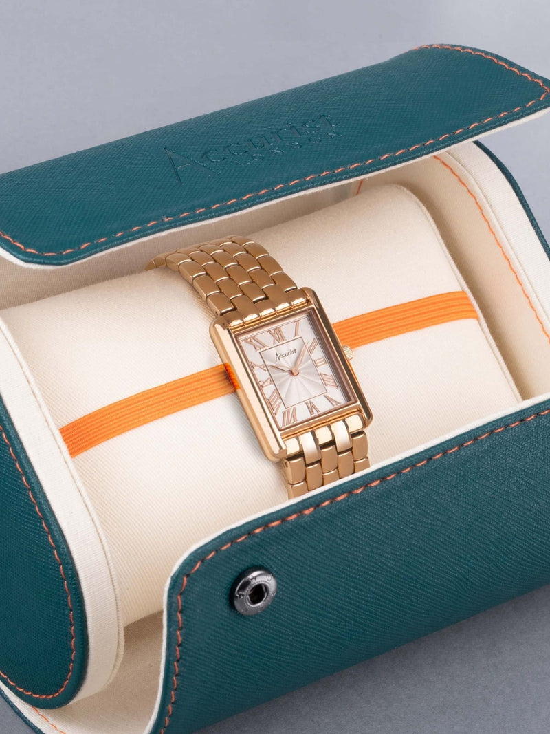 Ladies Rose Gold Tone Rectangular Stainless Steel Bracelet Watch 26mm