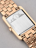 Ladies Rose Gold Tone Rectangular Stainless Steel Bracelet Watch 26mm