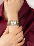 Ladies Rose Gold Tone Rectangular Stainless Steel Bracelet Watch 26mm