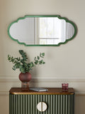 Clarke & Clarke green wobble glass mirror 90x40cm, UK version