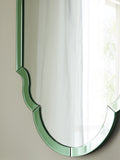 Clarke & Clarke green wobble glass mirror 90x40cm, UK version