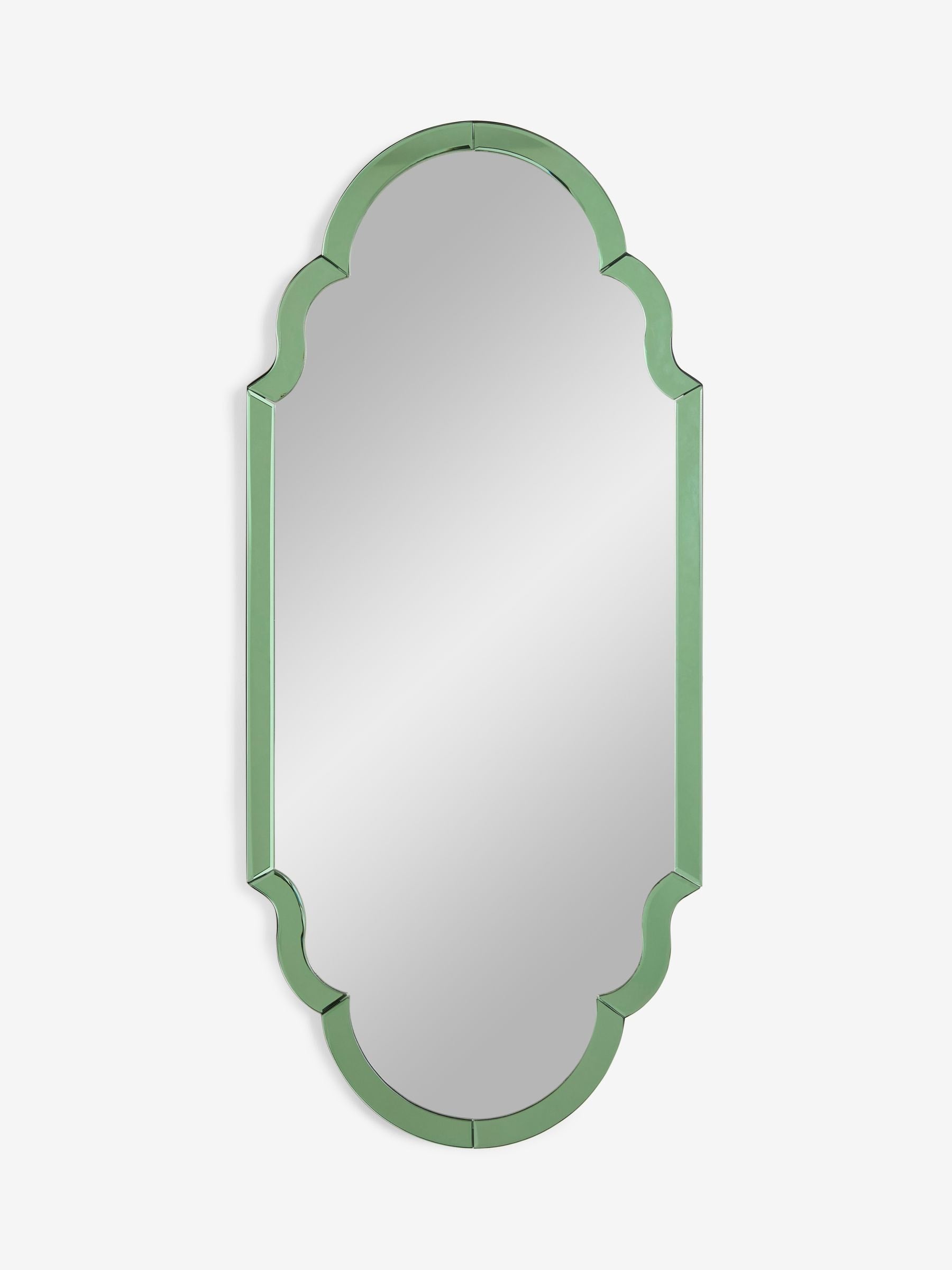 Clarke & Clarke green wobble glass mirror 90x40cm, UK version