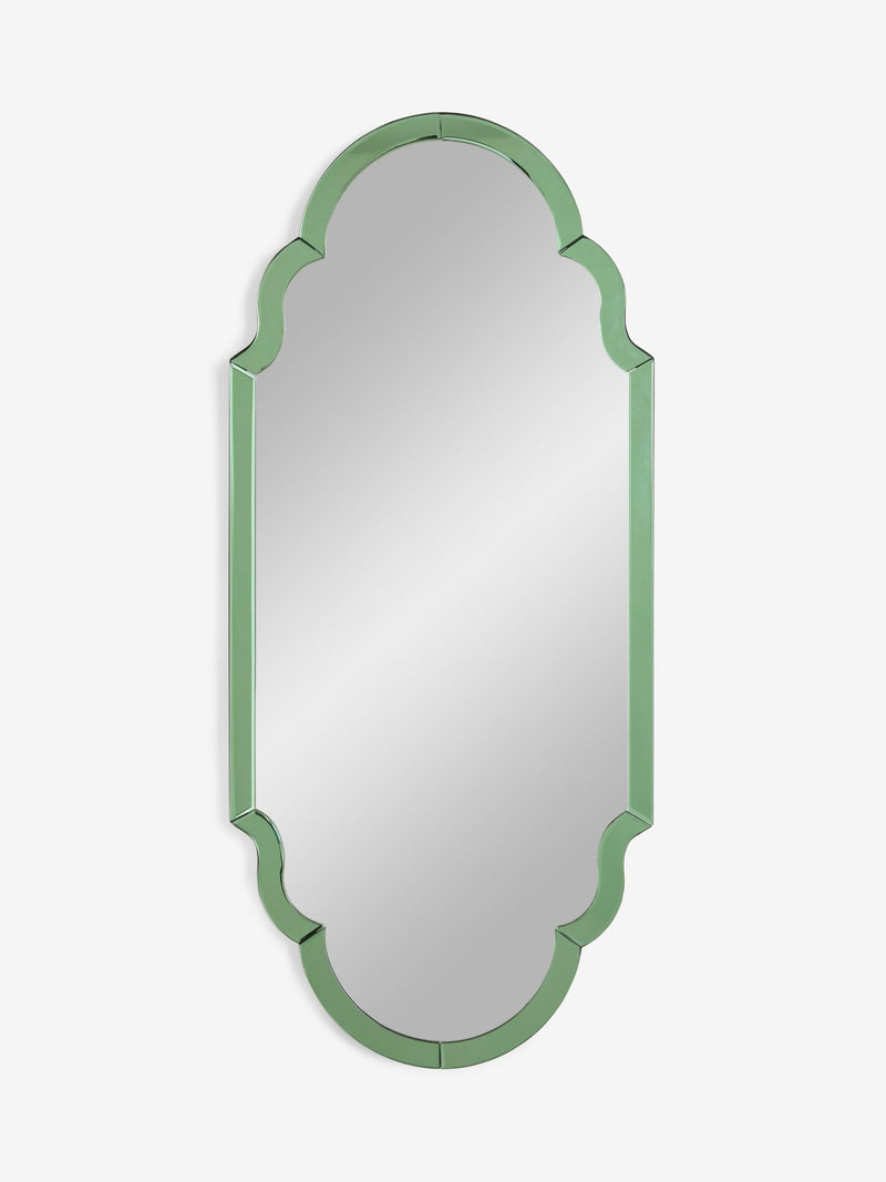 Clarke & Clarke green wobble glass mirror 90x40cm, UK version