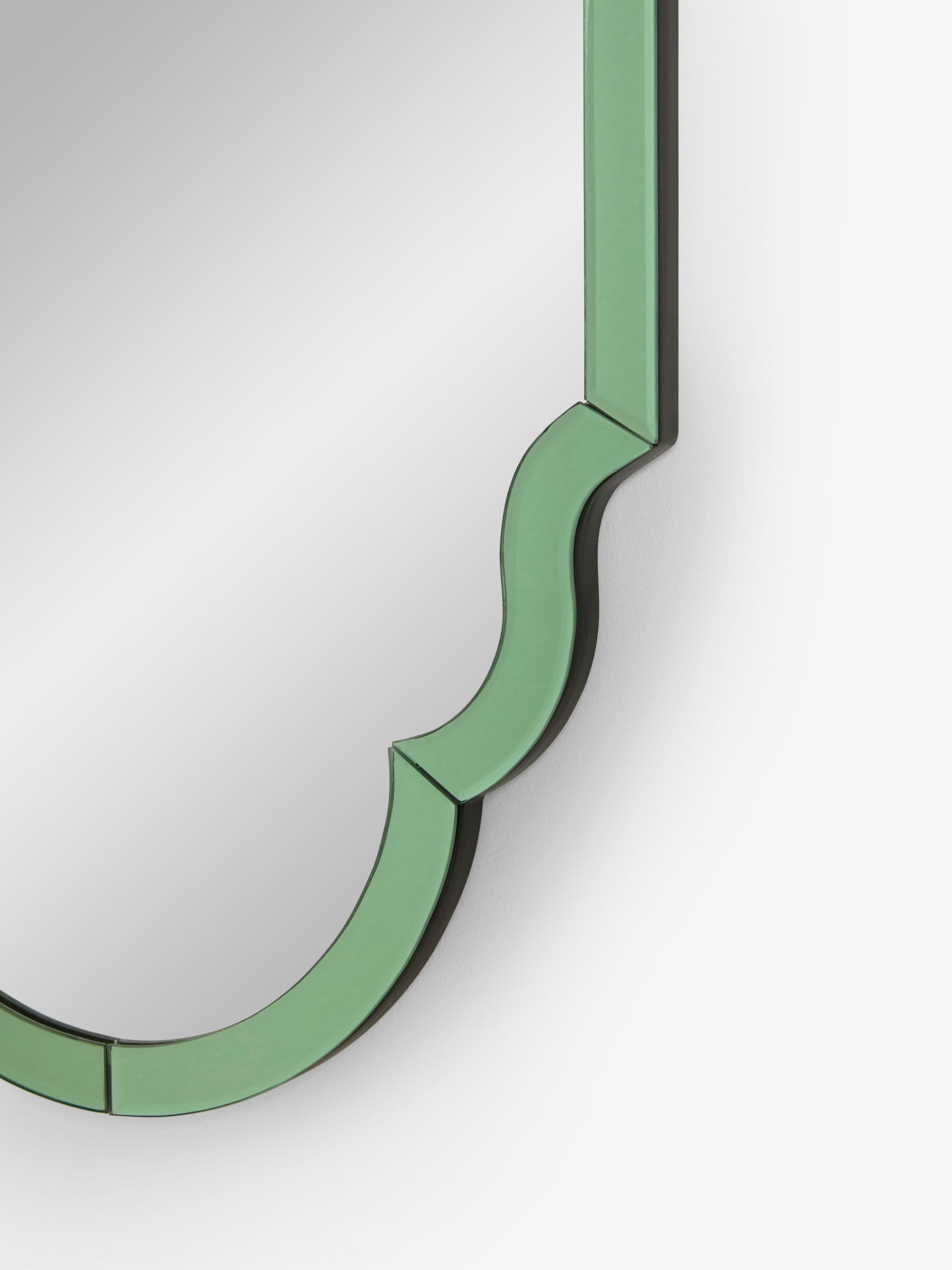 Clarke & Clarke green wobble glass mirror 90x40cm, UK version