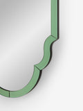 Clarke & Clarke green wobble glass mirror 90x40cm, UK version