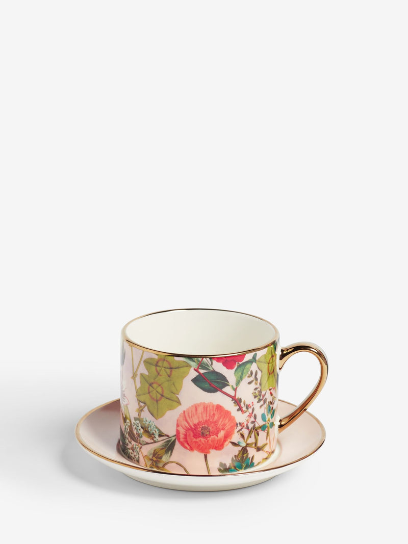 Clarke & Clarke Passiflora cup and saucer set - British product