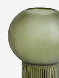 Clarke & Clarke Green Ribbed Round Vase