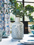 William Morris Cream Leaf Printed Vase 28cm height (British brand)