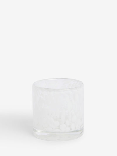 Porte-bougie chauffe-plat en verre confettis blanc Nina Campbell