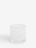 Nina Campbell white confetti glass tea light candle holder, imported from the UK