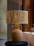 French Connection Chana terracotta table lamp seagrass shade, imported from the UK