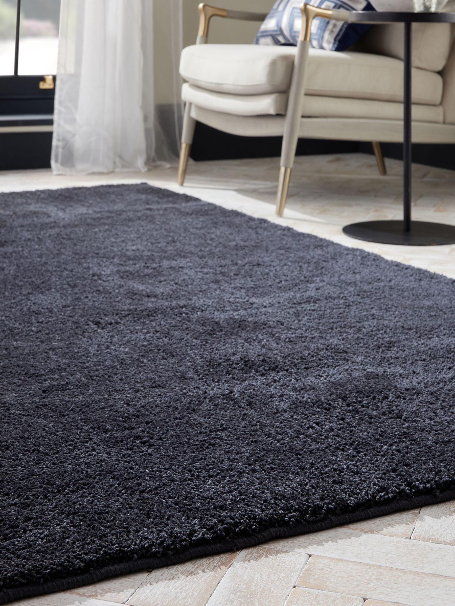 Navy Cosy Washable Shaggy Rug