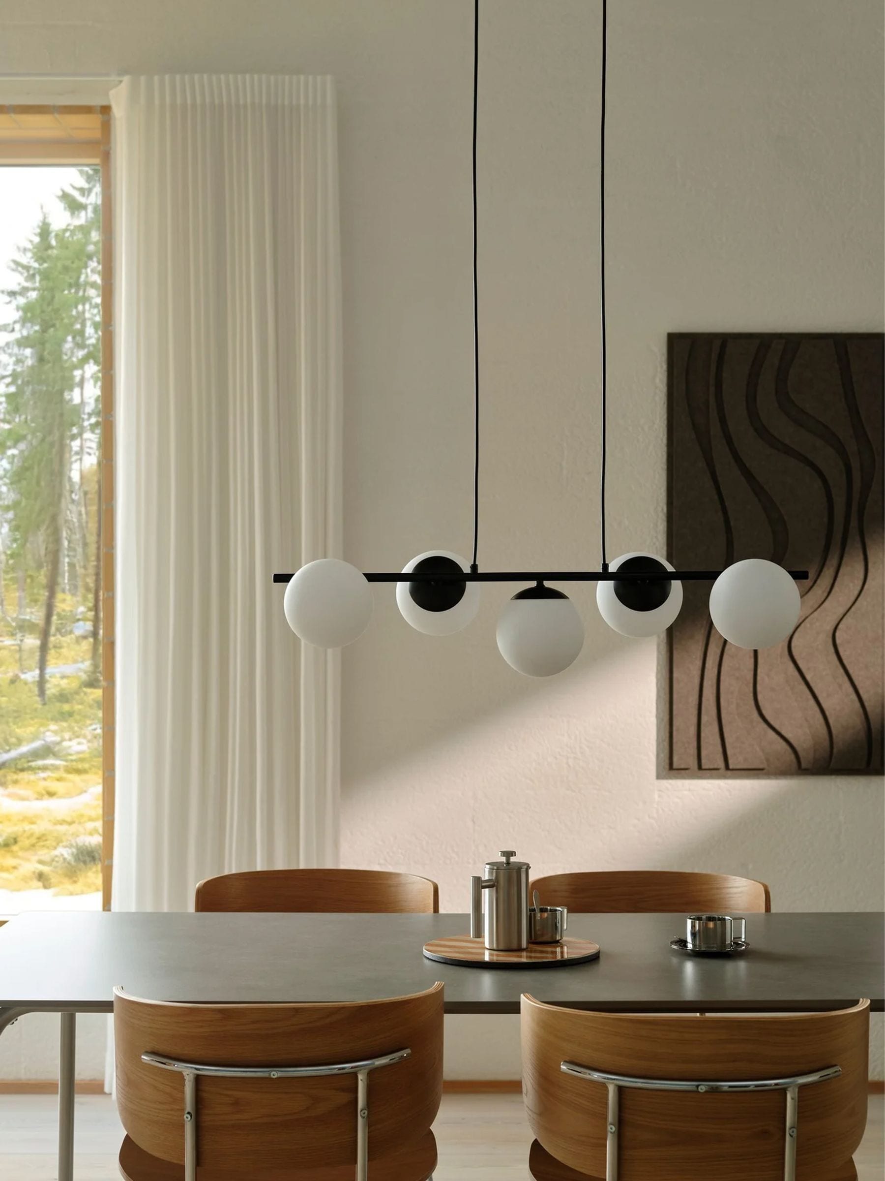 Nordlux Black Lilly five-spot pendant ceiling light, UK version