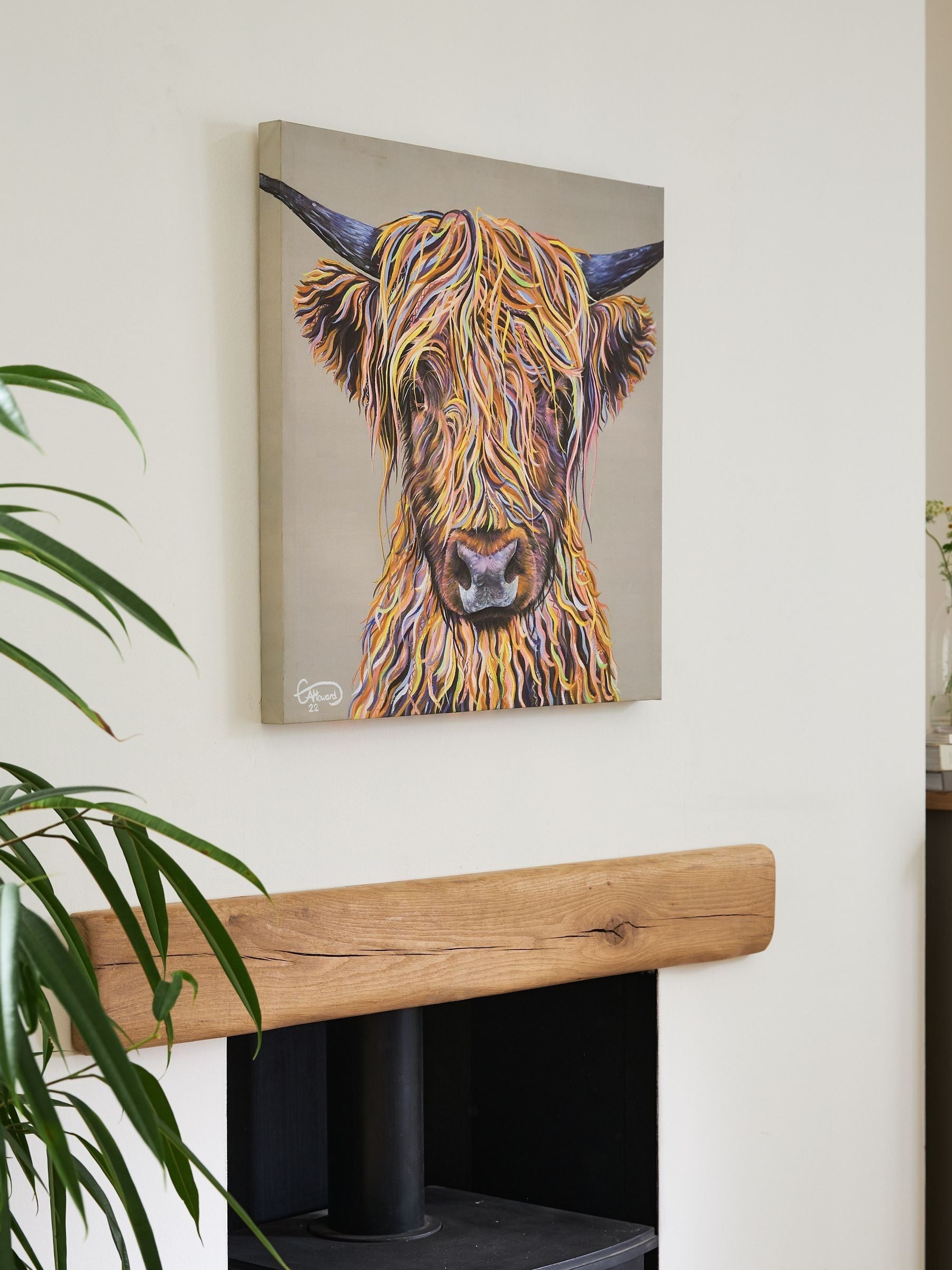 Emily Howard Highland Cow Canvas Wall Art Medium, imported from the UK
