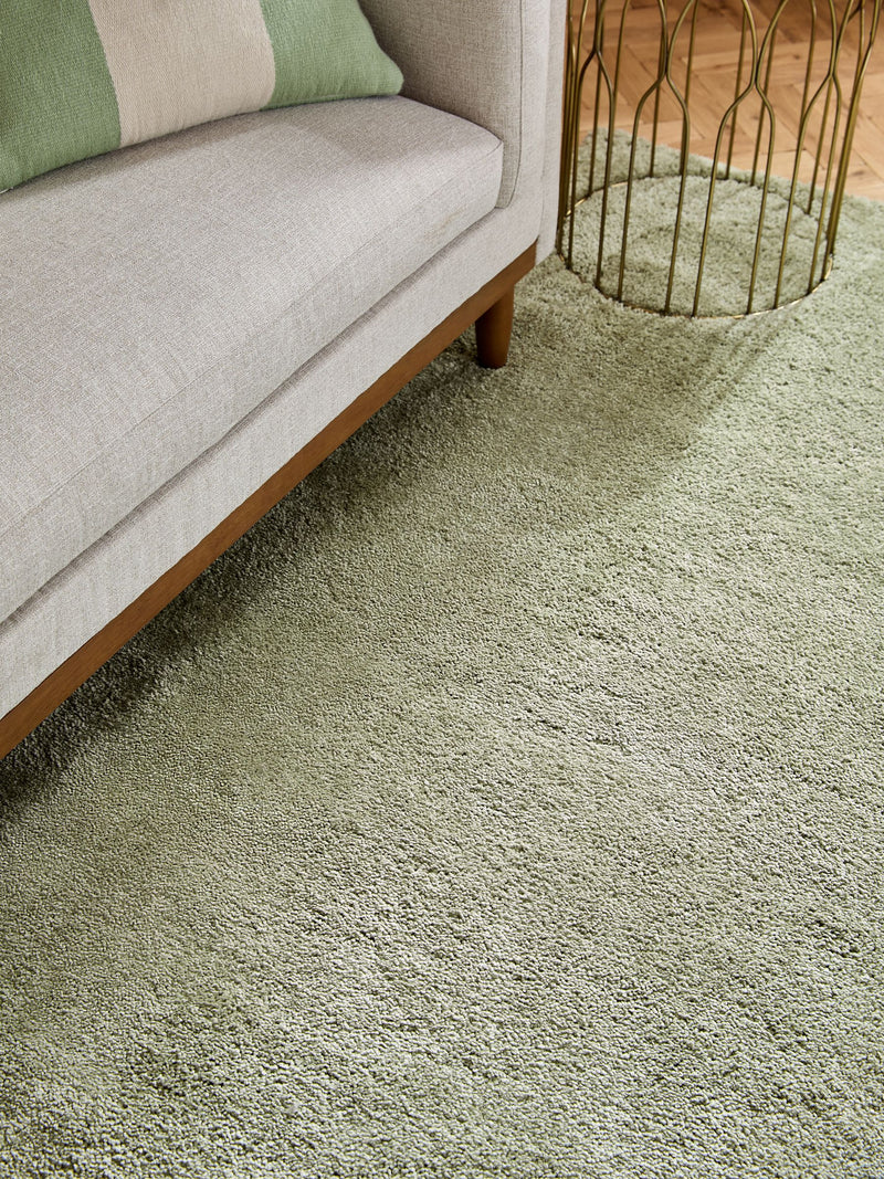Sage Green Cosy Washable Shaggy Rug, imported from the UK