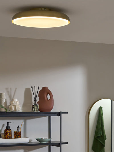 Next Made.com Brass Nura Flush Bathroom Ceiling Light 41cm- Buy online at McGrocer