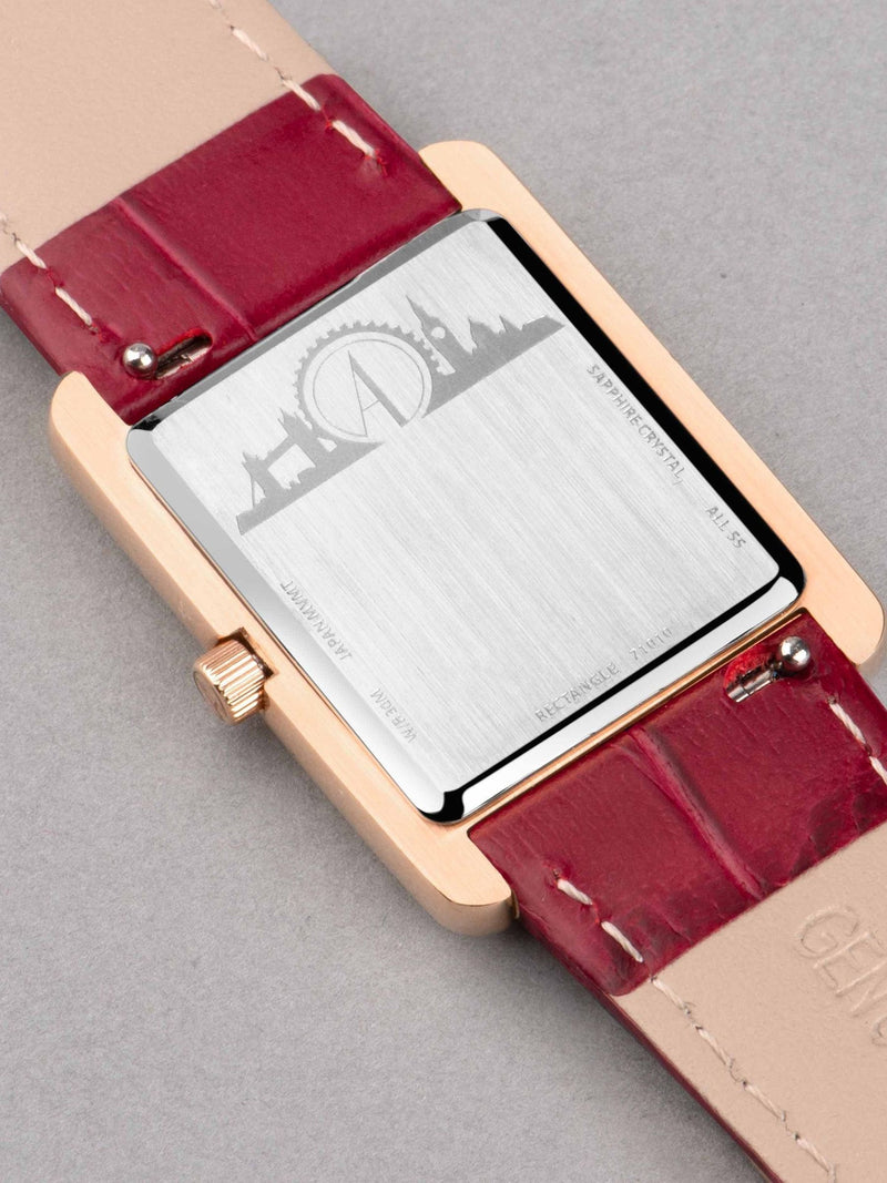 Accurist gold rectangle leather strap 26mm watch - British product