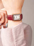 Accurist gold rectangle leather strap 26mm watch - British product
