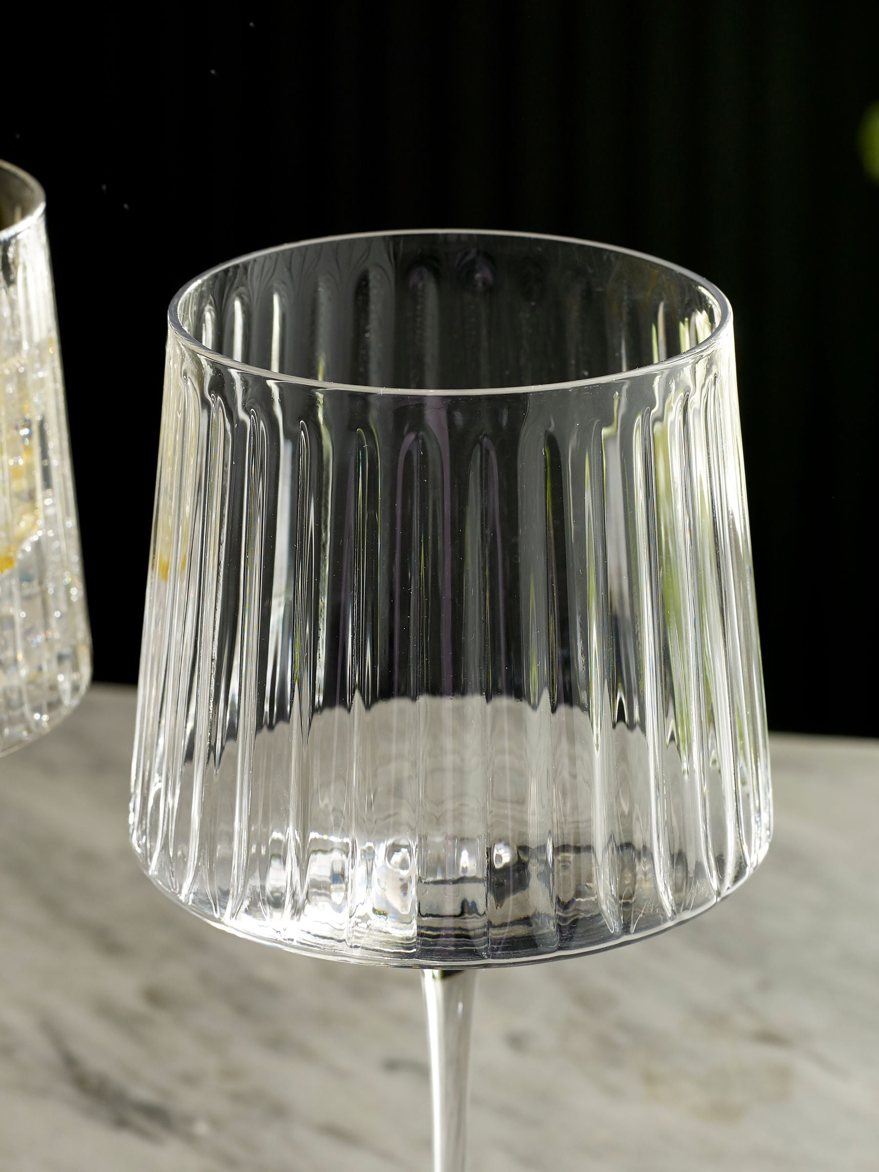 Set of 2 Clear Collins Gin Glasses