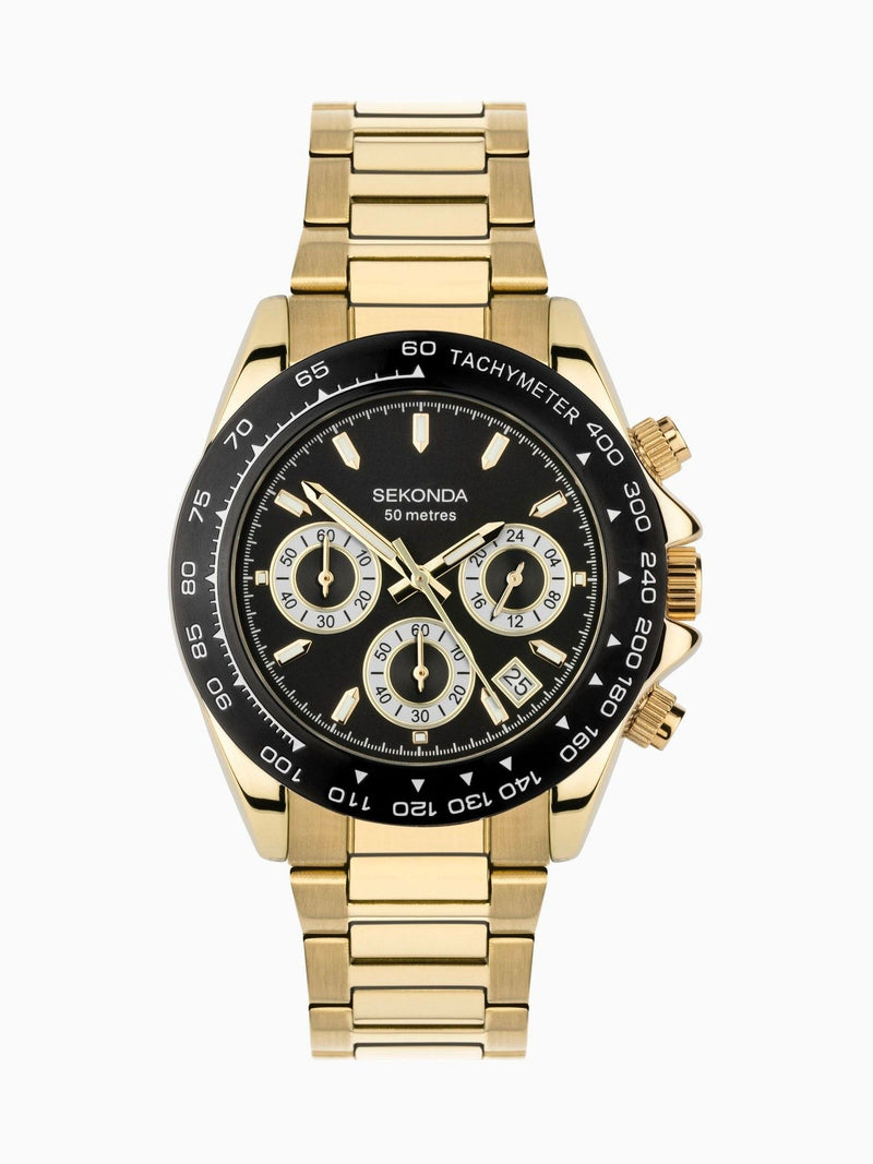 Sekonda Gold Circuit 39mm analogue watch (British brand)