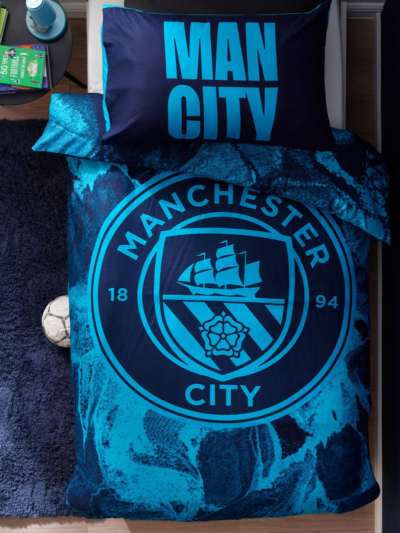 NEXT Blue Manchester City single duvet cover and pillowcase set - British product