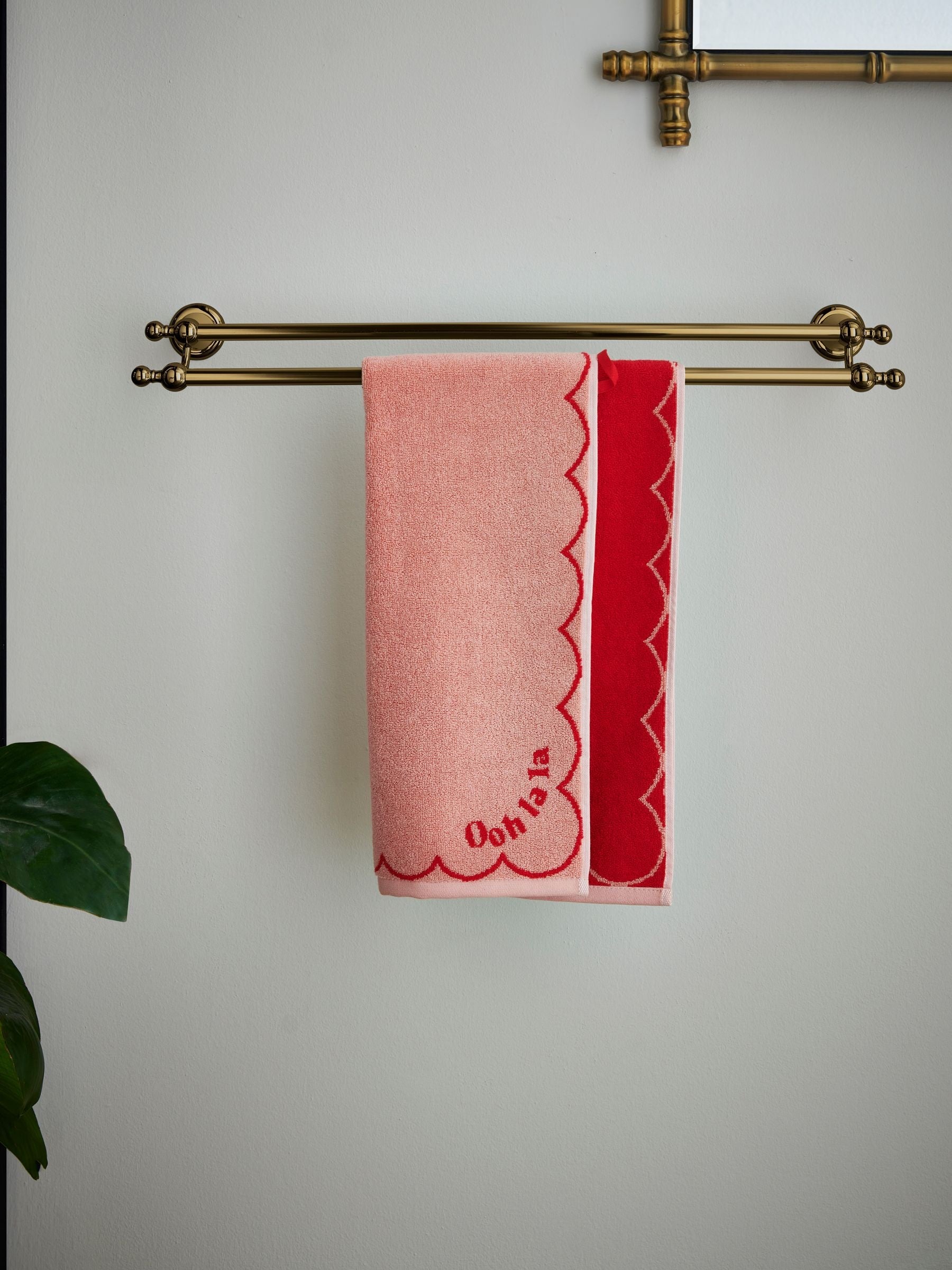 Rockett St George pink and red Ooh La La slogan towel, UK version