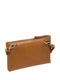 Conkca London dark tan Minnow leather cross-body clutch bag, UK version