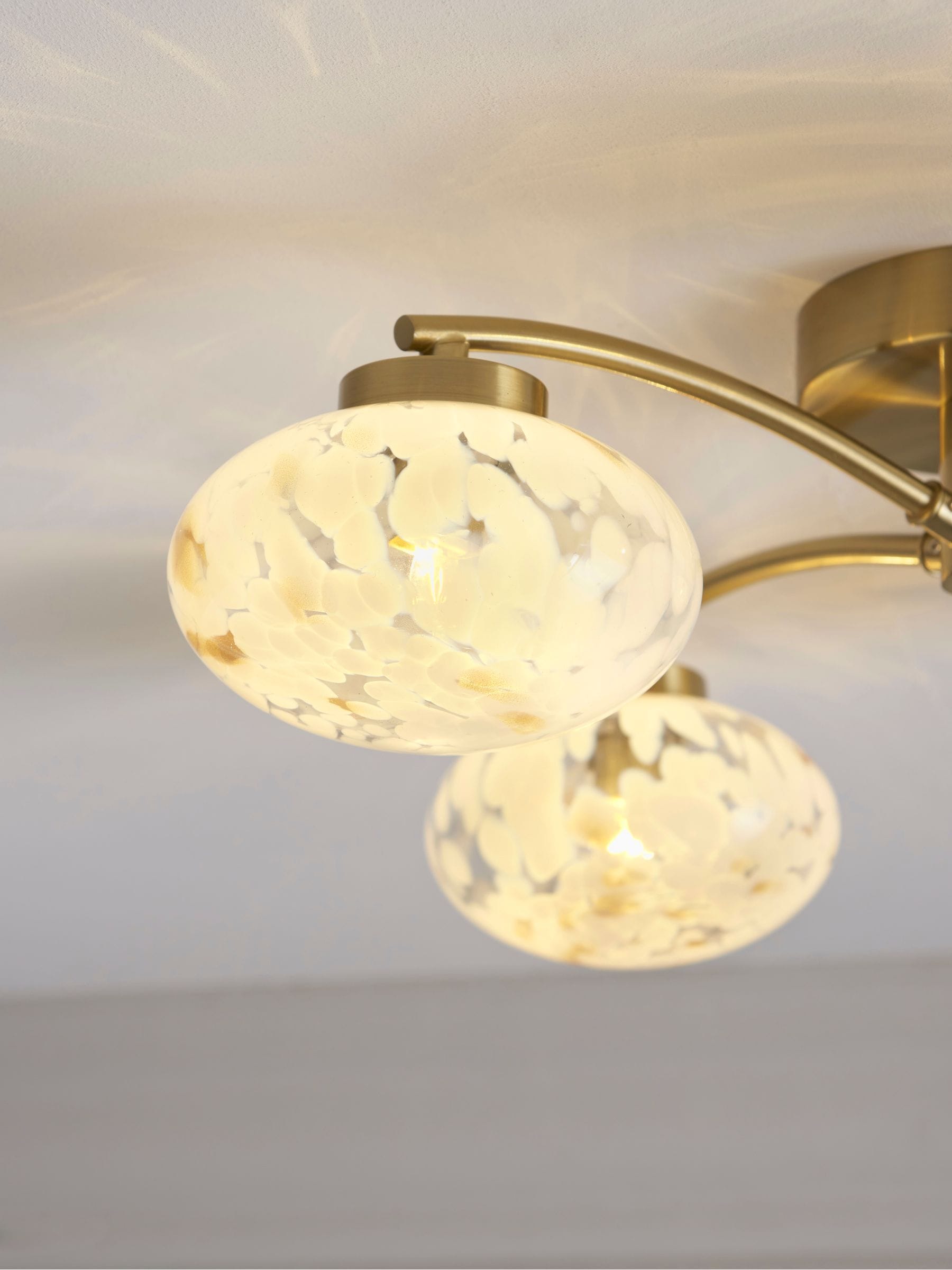 Brass Confetti Glass flush ceiling light 50cm, UK version
