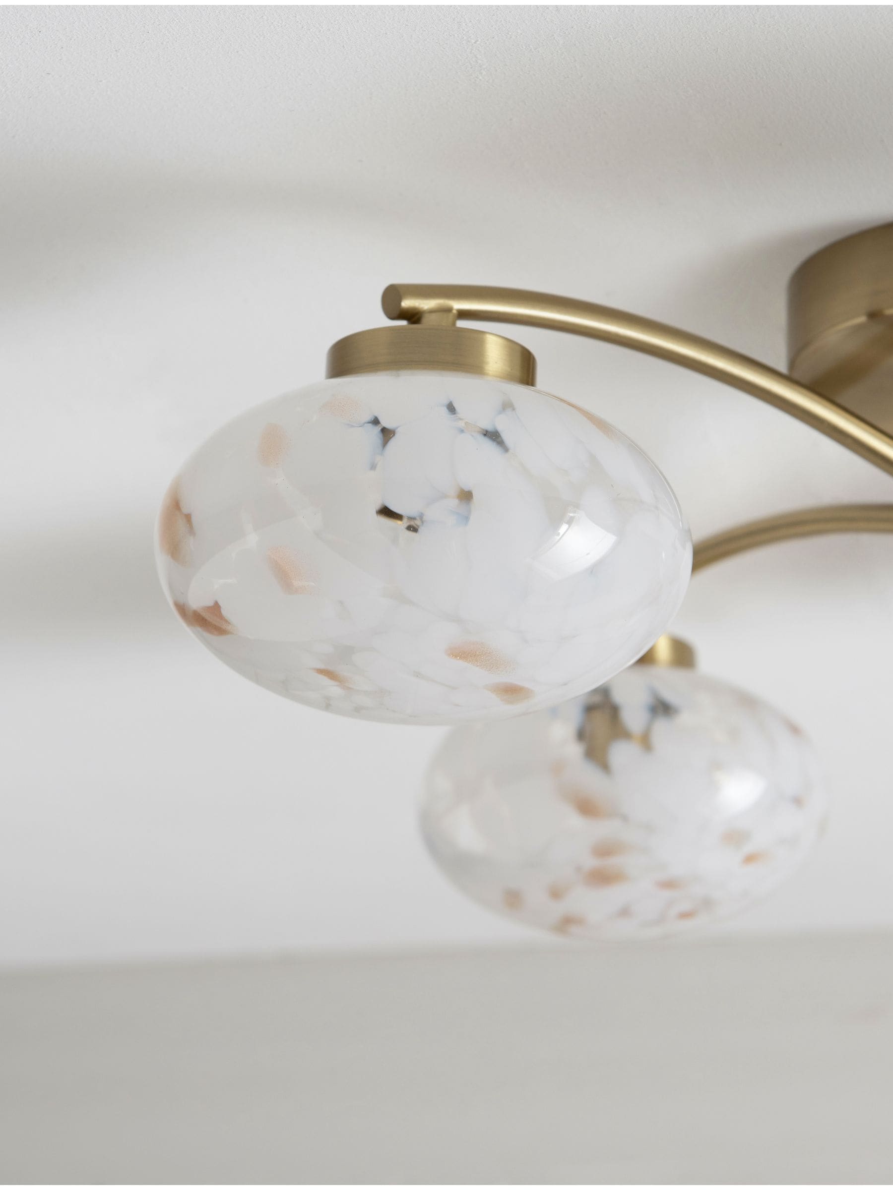 Brass Confetti Glass flush ceiling light 50cm, UK version
