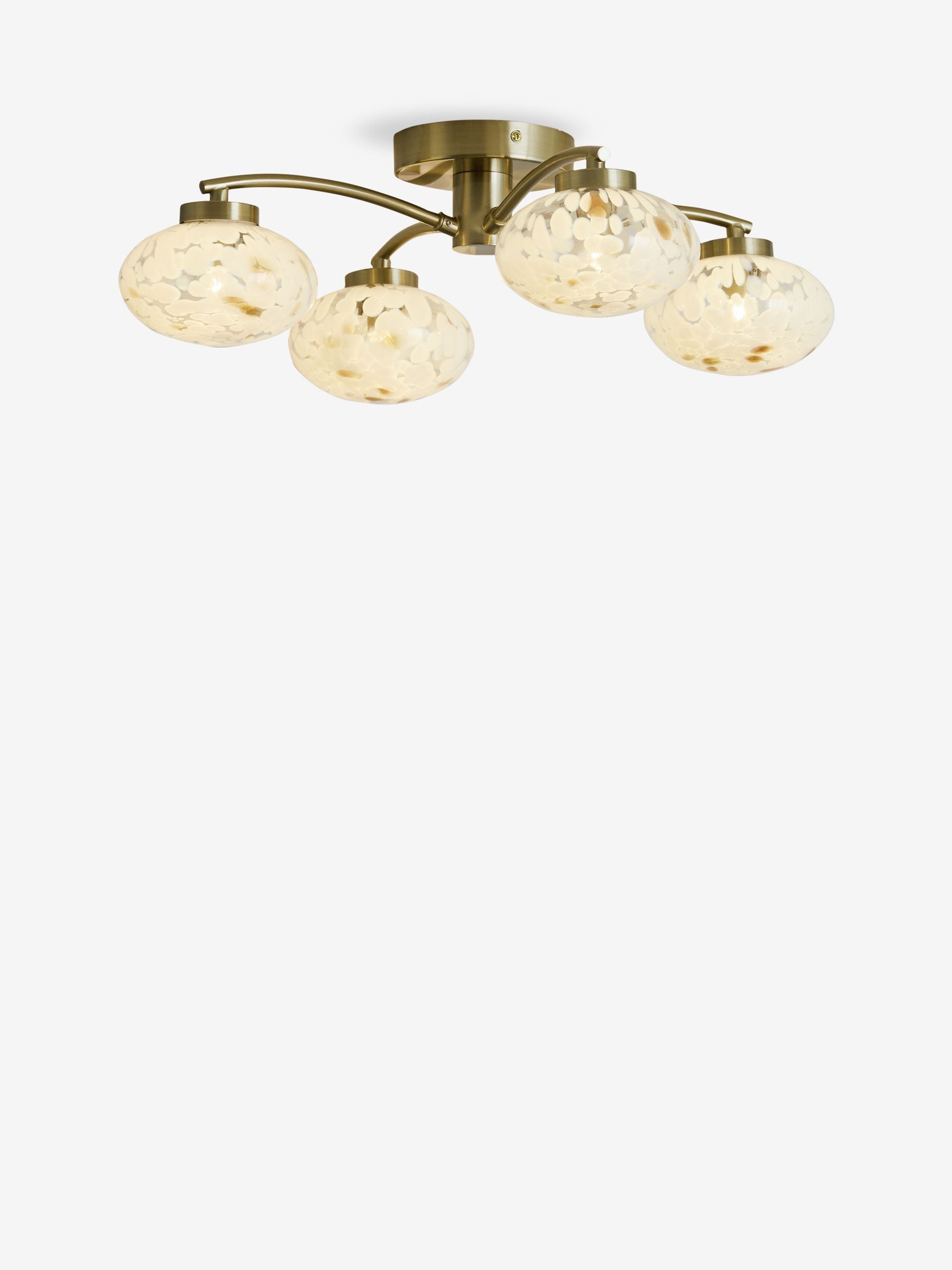Brass Confetti Glass flush ceiling light 50cm, UK version