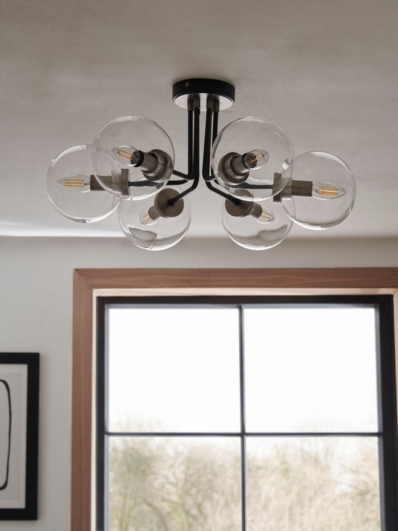 Jackson 6-light flush ceiling light 60cm - British product