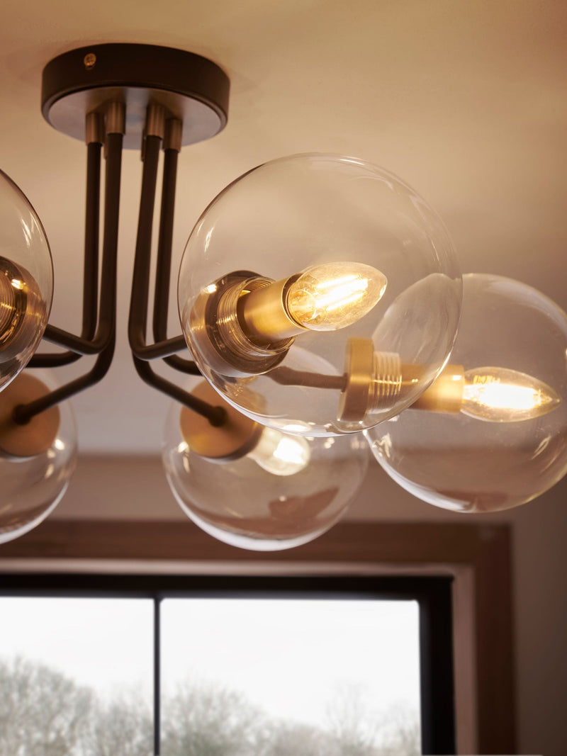 Jackson 6-light flush ceiling light 60cm - British product