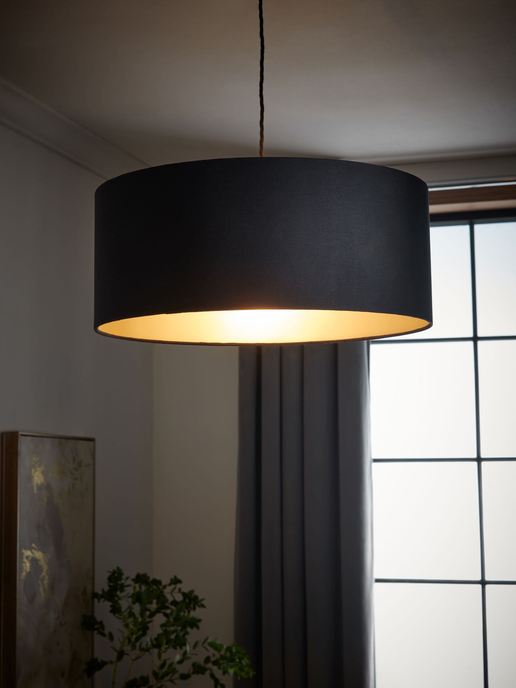 Next Champagne Gold Rico Easy Fit Drum Ceiling Light Shade