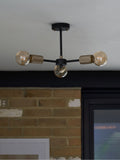 Black Houston flush fitting ceiling light 56.5cm diameter (British brand)