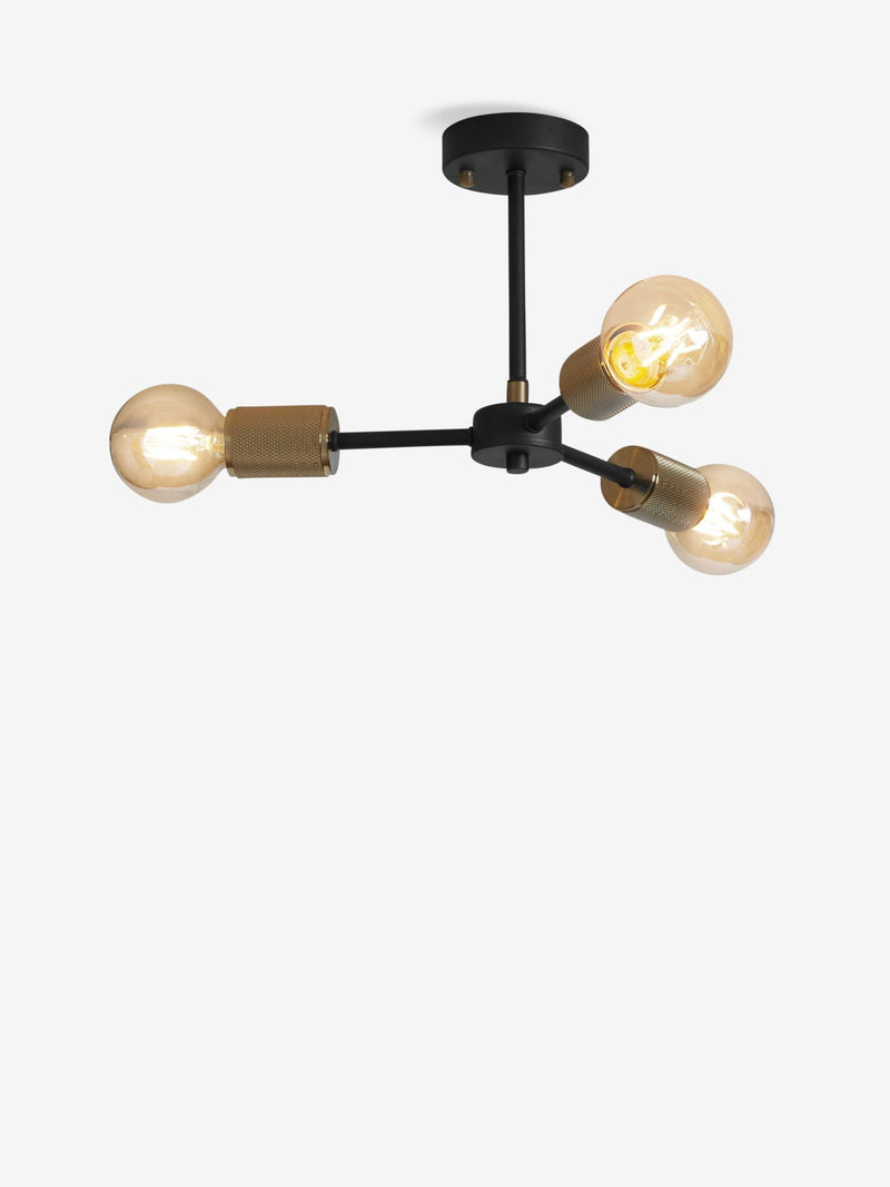 Black Houston flush fitting ceiling light 56.5cm diameter (British brand)