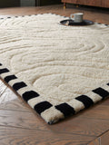 Rockett St George cream retro curve wool tufted rug, UK version