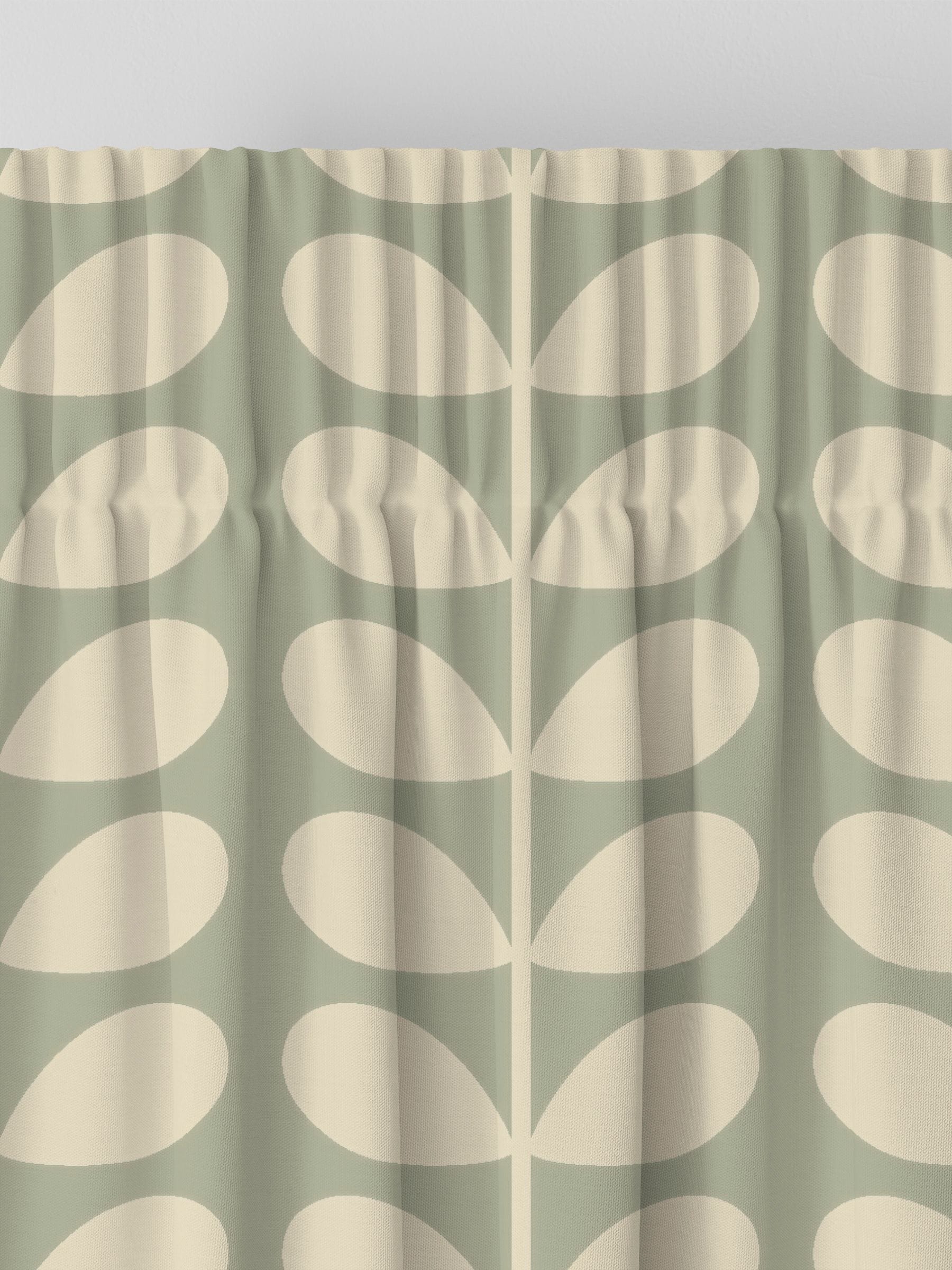 Orla Kiely Solid Stem Vorhänge in Kiesel und Creme - Britisches Produkt