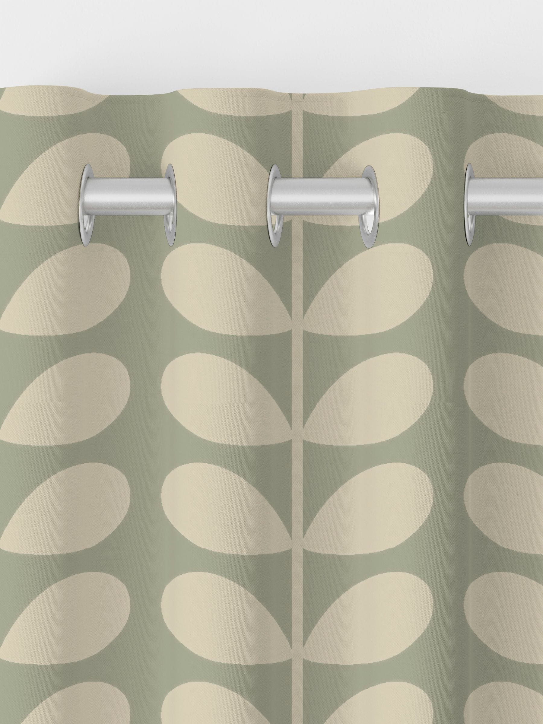 Orla Kiely Solid Stem Vorhänge in Kiesel und Creme - Britisches Produkt