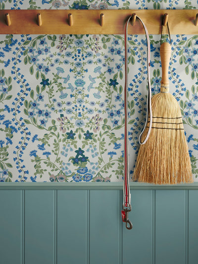 Next Joules Cream Symmetrical Trellis Ditsy Wallpaper Sample- Buy online at McGrocer