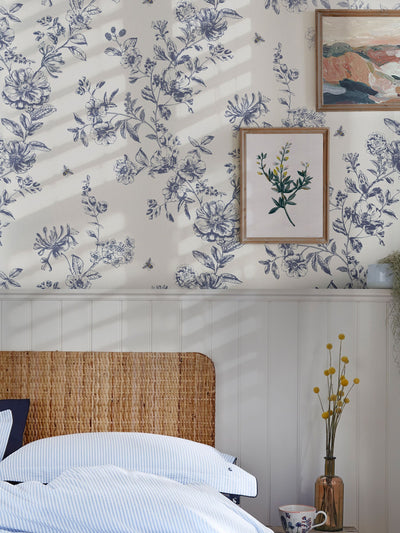 Next Joules Cream Honey Floral Wallpaper Sample- Buy online at McGrocer
