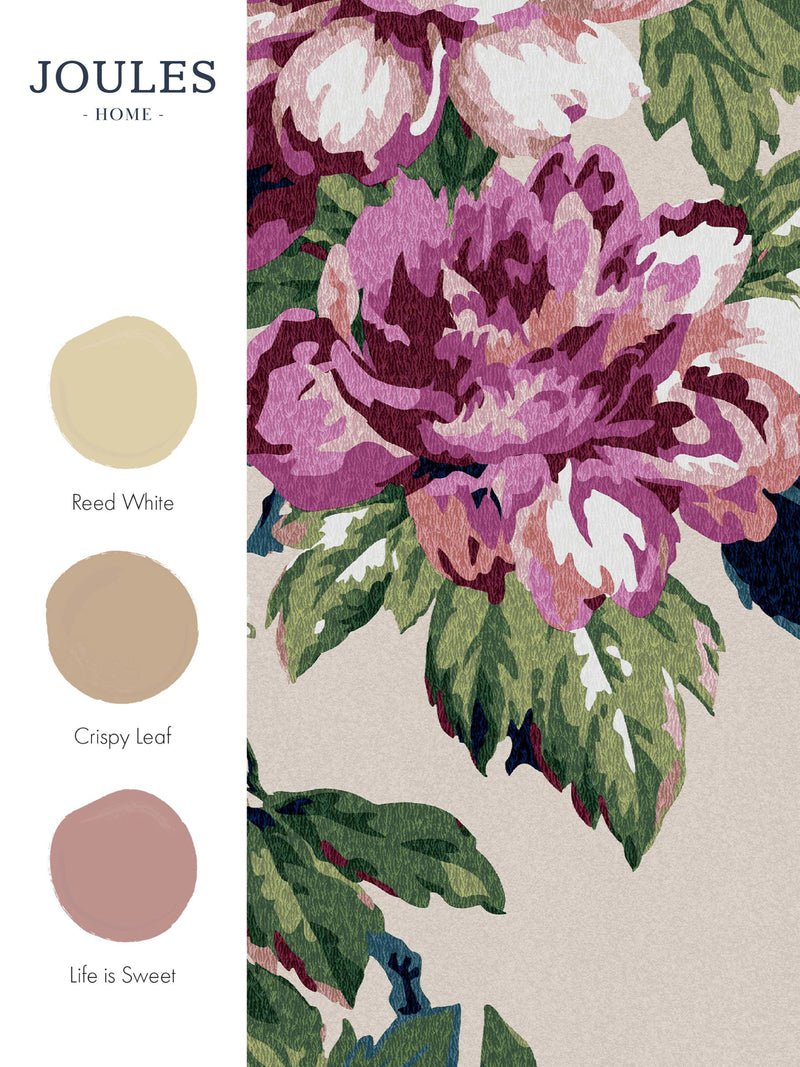 Joules floral wallpaper sample cream pink fuchsia, UK version