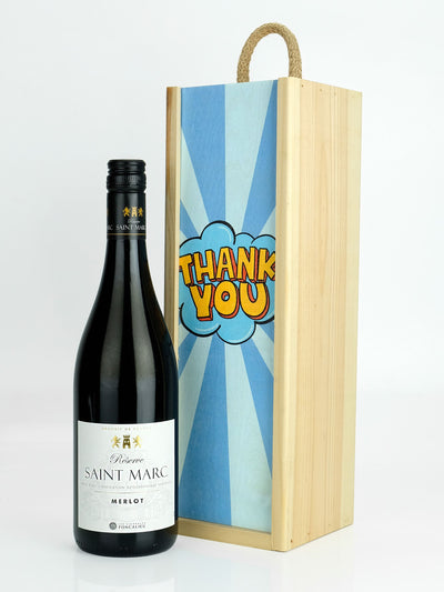 Le Bon Vin Thank You Reserve Merlot Red Wine Gift 750ml